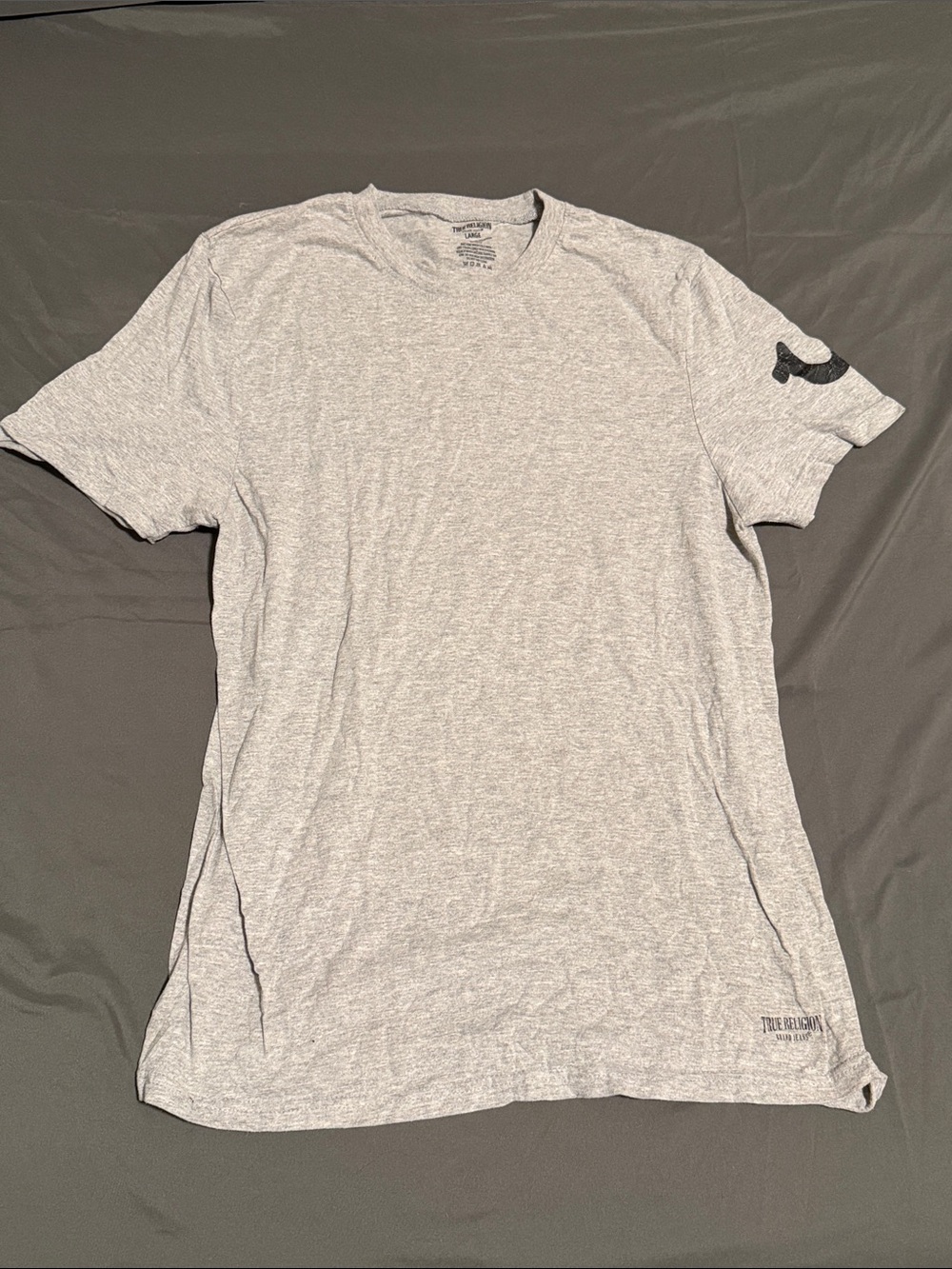 True Religion Light Heather Gray Short Sleeve Crew T-Shirt